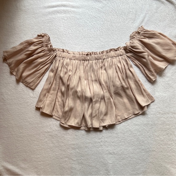 Skylar + Madison Crop Top Boho Off The Shoulder Flowy Dusty Pink Women's Size S - Picture 4 of 12